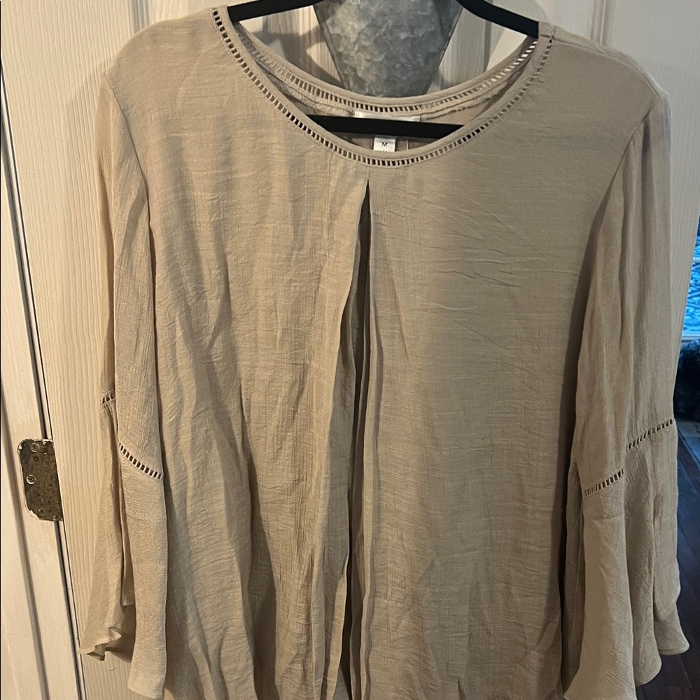 Studio Tan Women's Blouse with Cutout Details